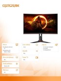 AOC Monitor CQ27G2S/BK 27 cali VA Curved 165Hz HDMIx2 DP Pivot