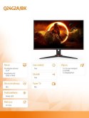 AOC Monitor Q24G2A 23.8 cala IPS 165Hz HDMIx2 DP HAS