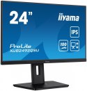 IIYAMA Monitor 23.8 cala ProLite XUB2492QSU-B1 IPS,QHD,USB-C,100Hz,3xUSB(3.2),HDMI,DP 300cd/m2,FreeSync,2x2W,HAS(150mm),PIVOT