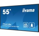 IIYAMA Monitor 54.6 cali ProLite LH5575UHS-B1AG 24/7,IPS,ANDROID.11,4K,500cd/m2,WiFi,3xHDMI,DP,Daisy/Chain,2xUSB,2x10W,RJ45,iiSignage2,