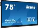 IIYAMA Monitor 75 cali ProLite TE7512MIS-B3AG,INFRARED,40pkt,IPS,4K, 24/7, 7H, WiFi,VGA, HDMI, USB-c, Bluetooth,metal,8ms, vesa, głośni