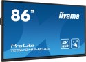 IIYAMA Monitor 85.6 cala ProLite TE8612MIS-B3AG,INFRARED,40pkt,VA,4K, 24/7, 7H, WiFi,VGA, HDMI, USB-c, Bluetooth,metal,8ms, vesa, głośn