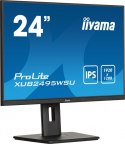 IIYAMA Monitor 24 cale XUB2495WSU-B7 IPS,16:10,300cd,4ms,HDMI,DP,3xUSB(3.2), 1xUSB-c,2x2W,FlickerFree,HAS(150mm)