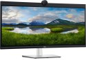 Dell Monitor P3424WEB 34 cale IPS Zakrzywiony WQHD (3440x1440)/21:9/HDMI/DP/USB-C/RJ-45/Kamera/Głośniki/Mikrofon/3Y