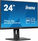 IIYAMA Monitor ProLite 23.8 cala XUB2493HS-B6 A, IPS, HDMI, DP, 2x2W, HAS, 300cd/m2, obrót stopy 120 stopni