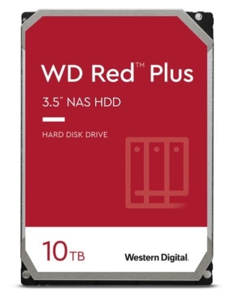 Western Digital Dysk HDD Red Plus 10TB 3,5'' CMR 256MB/7200RPM Class Western Digital Dysk HDD Red Plus 10TB 3,5'' CMR 256MB/7200RPM Class