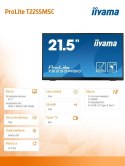 IIYAMA Monitor 21.5 cala T2255MSC-B1 POJ.10PKT.IPS,HDMI,DP,2xUSB 3.0