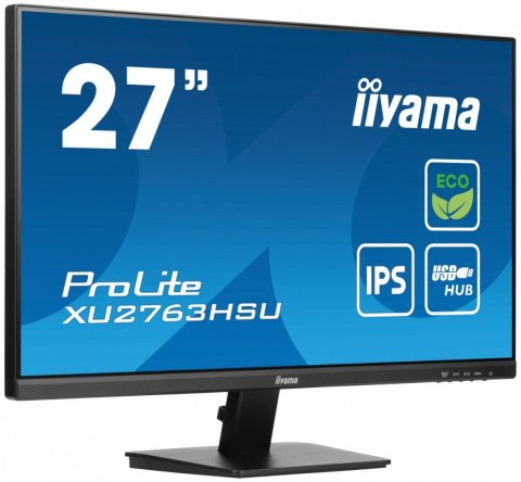 IIYAMA Monitor 27 cali ProLite XU2763HSU-B1 IPS,100HZ,ECO,3ms,SLIM,HDMI,DP,2x USB3.2 TCO,EPEAT IIYAMA Monitor 27 cali ProLite XU2763HSU-B1 IPS,100HZ,ECO,3ms,SLIM,HDMI,DP,2x USB3.2 TCO,EPEAT