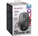 Defender Mysz bezprzewodowa silent click FEAM MM-296 RF 1600 DPI Czarna