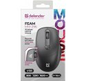 Defender Mysz bezprzewodowa silent click FEAM MM-296 RF 1600 DPI Czarna