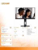 AOC Monitor 22E2UMF 21.5 cala VA HDMI DP Pivot Głośniki