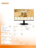 AOC Monitor 24B3HA2 23.8 cala IPS 100Hz HDMI Głośniki