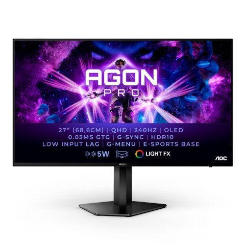 AOC Monitor 27 cali AD276QZD OLED 240Hz HDMIx2 DPx2 Pivot