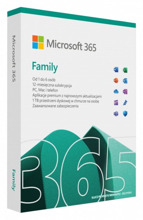 Microsoft 365 Family PL P10 1Y 6Users Win/Mac Medialess Box 6GQ-01940