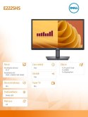 Dell Monitor E2225HS 21.4 cala LED VA FHD/(1920x1080)/16:9/DP/HDMI/VGA/Głośniki/3Y