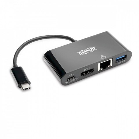 Eaton Wieloportowy adapter USB-C 4K HDMI, port USB-A, GbE, ładowanie PD 60 W, HDCP U444-06N-H4GUBC Czarny