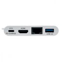 Eaton Wieloportowy adapter USB-C HDMI, port USB 3.2 Gen 1, Gigabit Ethernet, ładowanie PD 60 W, HDCP U444-06N-HGU-C Biały