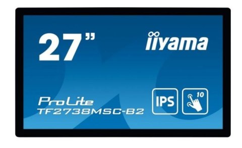 IIYAMA Monitor wielkoformatowy 27 cali TF2738MSC-B2 IPS,FHD,DVI,DP,HDMI,2x3W,poj.10p,IP1X