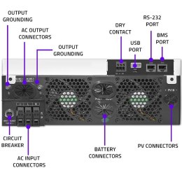 Qoltec Hybrydowy inwerter solarny Off-Grid 4kVA | 4kW | 120A | MPPT | LCD | Wi-Fi | BMS | Sinus