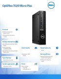 Dell Komputer Optiplex Plus MFF/Core i7-14700/32GB/512GB SSD/Integrated/WLAN + BT/Wireless Kb & Mouse/W11Pro/vPro