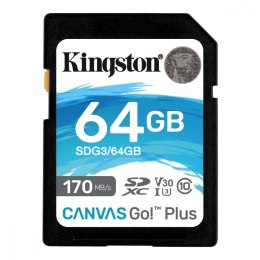 Kingston Karta pamięci SD 64GB Canvas Go Plus 170/70MB/s CL10 U3 V30