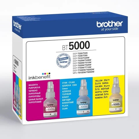 Brother Zestaw tuszy Multipack BT5000CMY 3x5k do DCP-T2xx/3xx/4xx/5xx/7xx/T9x0