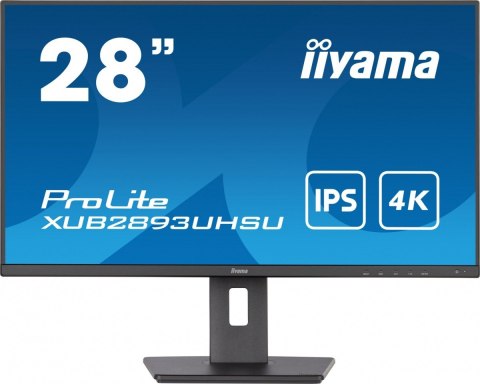 IIYAMA Monitor 28 cali XUB2893UHSU-B5,IPS,4K,HDMI,DP,2x2W,HAS(150mm)